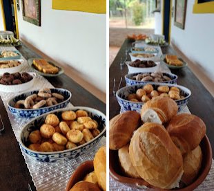 Buffet de pães, biscoitos e quitandas mineiras
